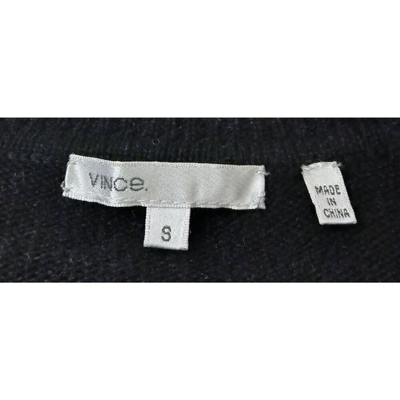 Vince womens small 100% cashmere sweater black button front shortsleeve - Picture 5 of 7
